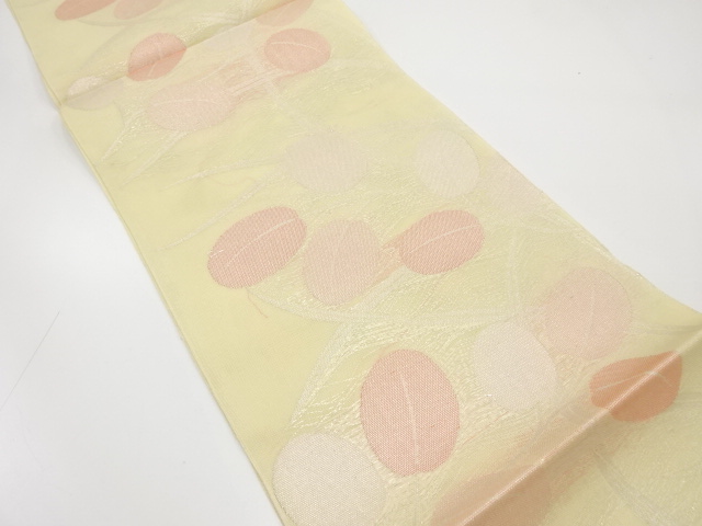 正絹　紗　萩模様織り出し　夏用袋帯